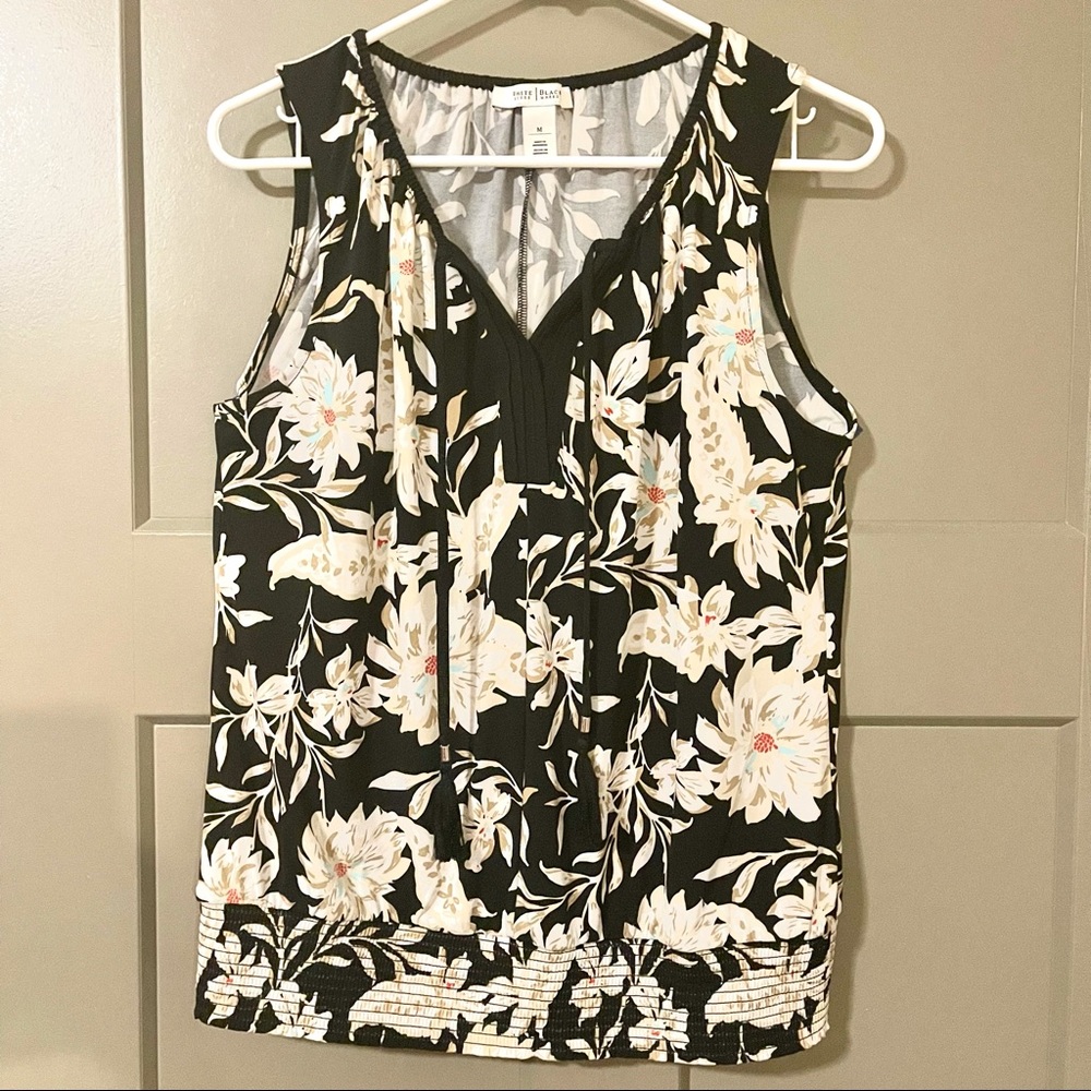 WHBM Floral Print Sleeveless Top Blouse Size M